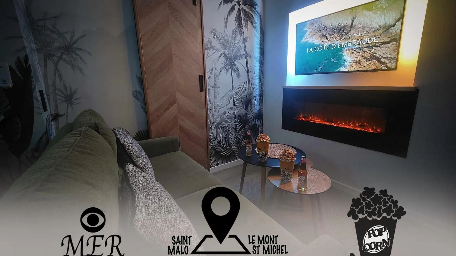 Daire La Belle Mer By Mrodbnb - Appart Neuf - Apercu Mer - 25M Plage & Resto - Cine - Cheminee - Popcorn Cancale Fransa